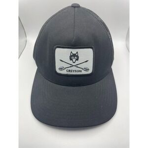 Greyson Clothiers Black Wolf Patch Trucker Hat Snapback Mesh Cap One Size
